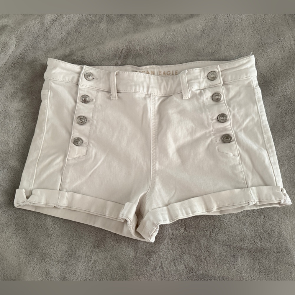 American Eagle Outfitters High Waist Cream Shorts
